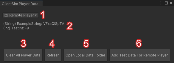 ClientSim Player Data Window