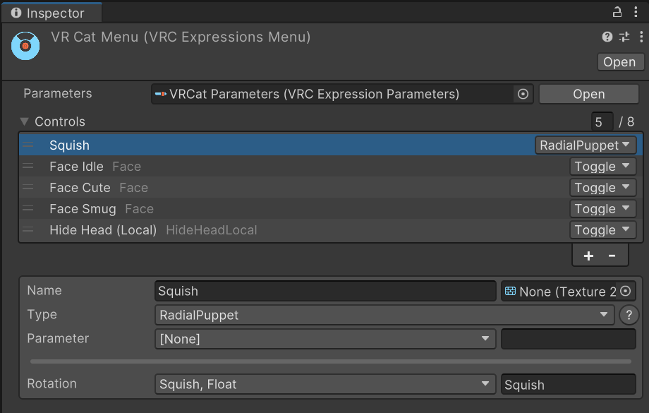 What expression parameters look like by default.